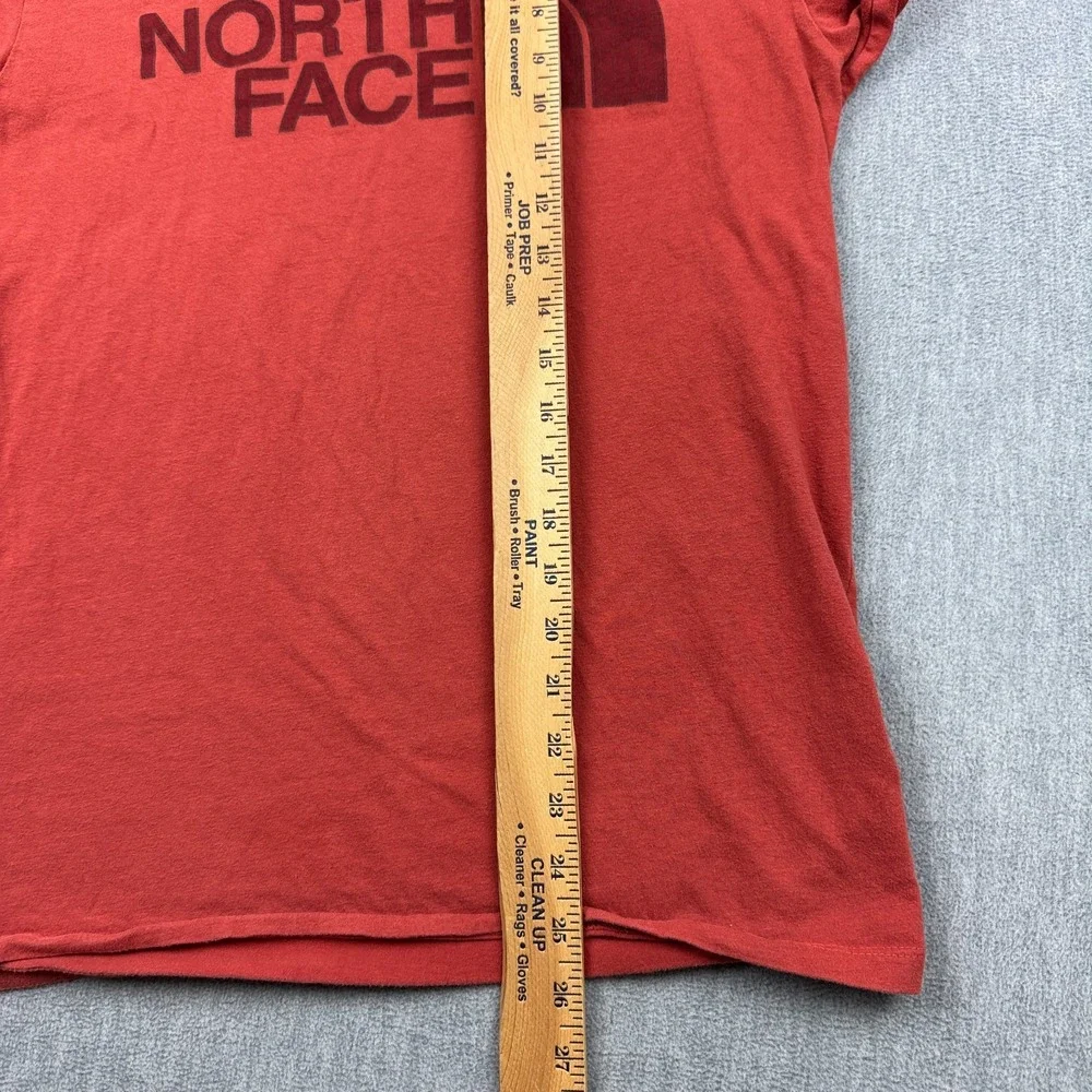The North Face T Shirt Mens Small Orange Graphic Logo Half Dome Short Sleeve Tee